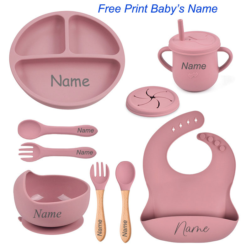 Baby Food Logo - Juego de vajilla de silicona con