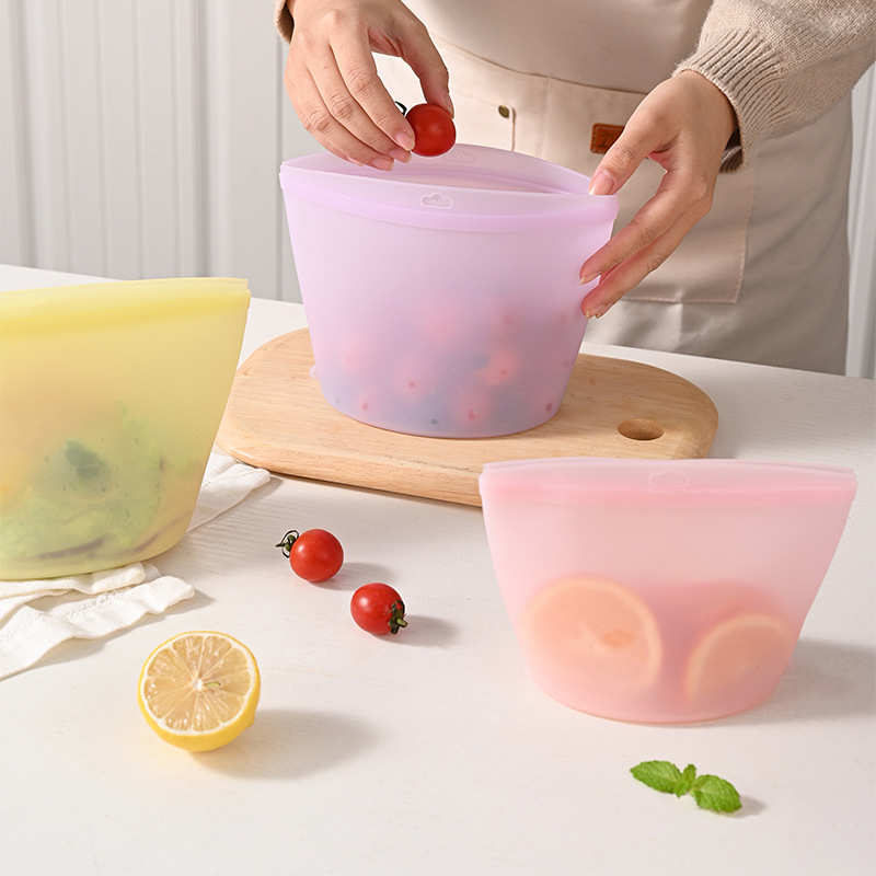 Food Pouch Reusable - Bolsa de Almacenamiento de Silicona Autosellable,