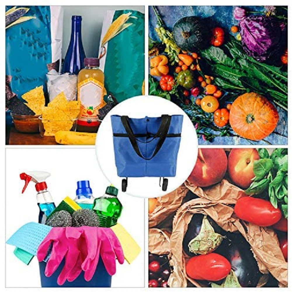 Food Pouch Reusable - Bolsa plegable para carrito de compras,