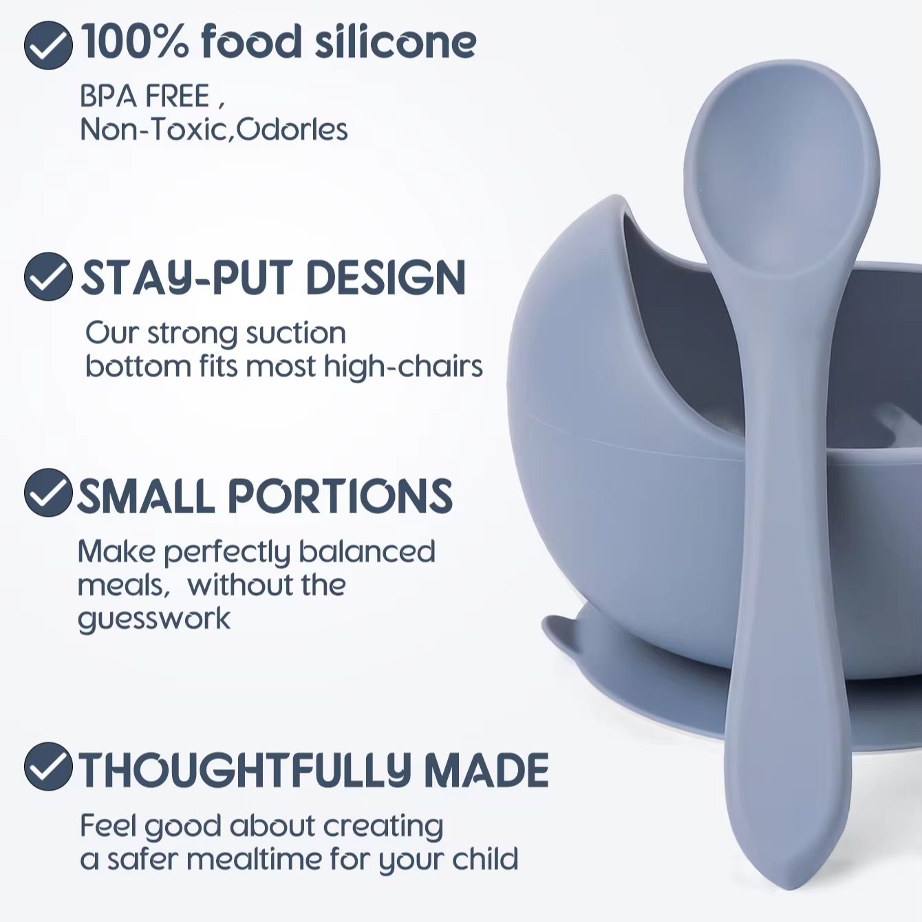 Cuenco con ventosa de silicona - Baby Food Eating reseña y precio