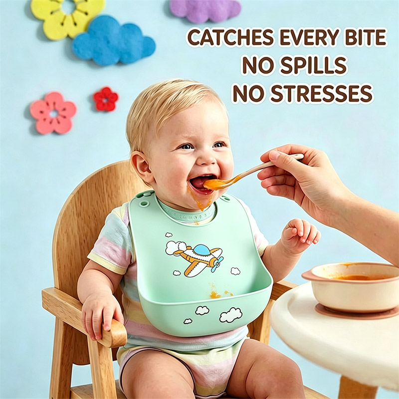 Babero de silicona para alimen - Baby Food Eating reseña y precio