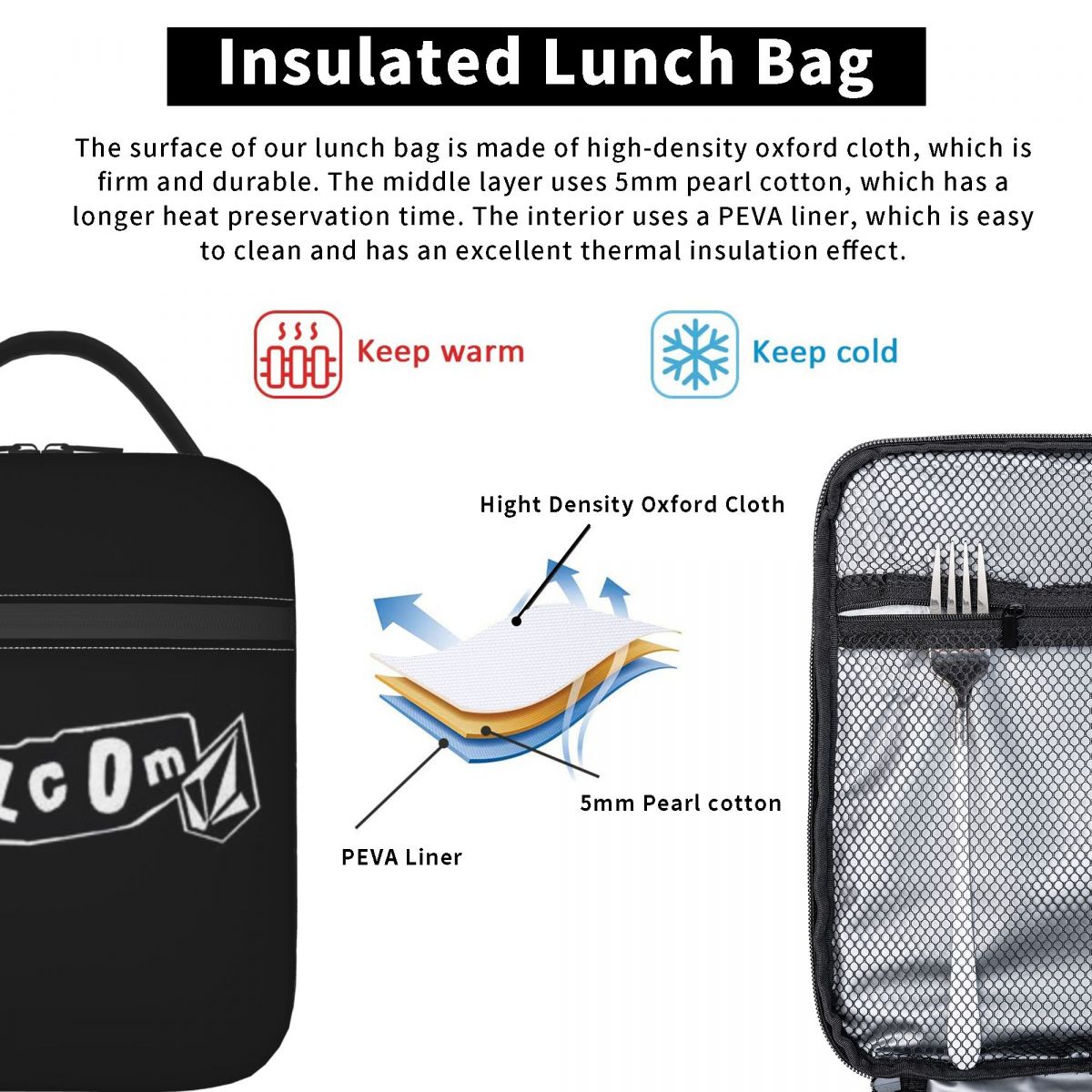 Bolsa de almuerzo con aislamie - Baby Food Logo reseña y precio