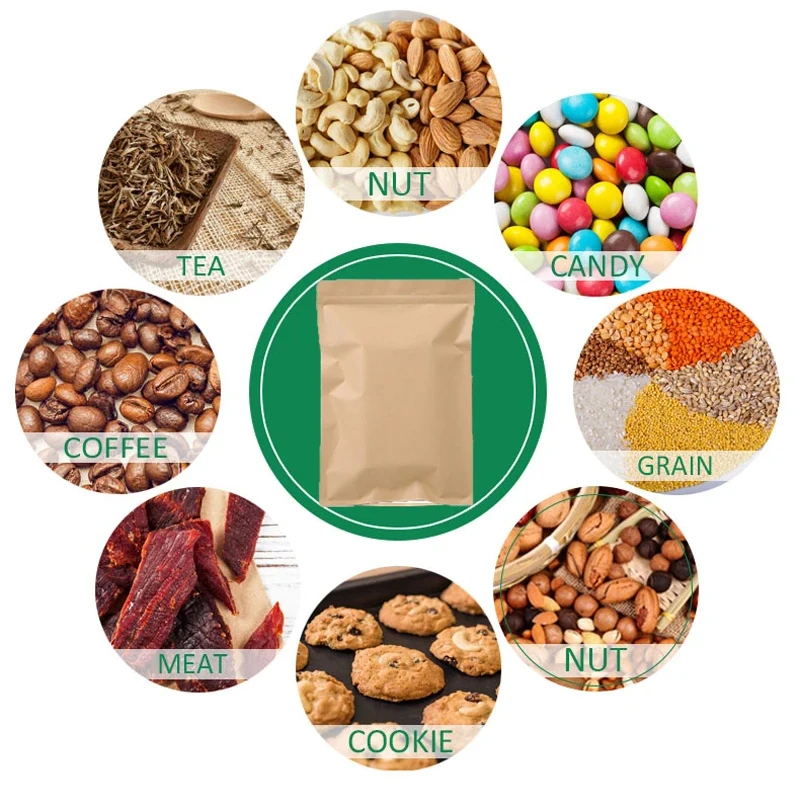 Bolsa de papel Kraft marrón co - Food Pouch Reusable reseña y precio