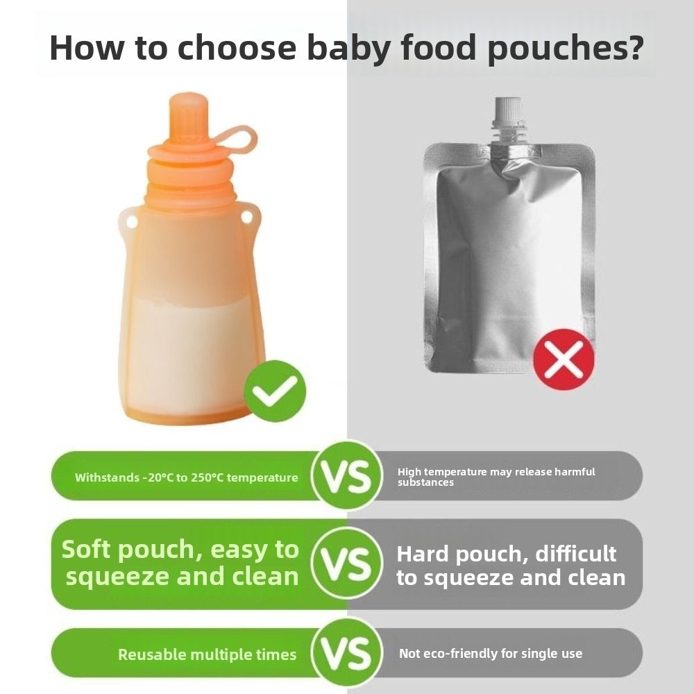 Bolsa de silicona para comida  - Baby Food Reusable Pouches reseña y precio